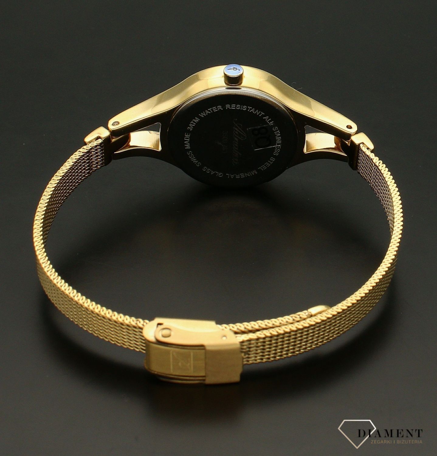 Zegarek damski Adriatica A3508.114SQ na bransolecie 'Perła' A3508.114SQ. Zegarek Adriatca A3508.114SQ na złotej, stalowej bransolecie to elegancki dodatek dla każdej kobiety. Wyrafinowan.jpg