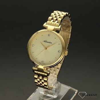 Zegarek damski Adriatica Złota tarcz z cyrkoniami A3530.1141Q ✅ Klasyczny zegarek damski Adriatica jest to wspaniały model zegarka ze zdobioną cyrkoniami tarczą w złotym odcieniu. ✅ (3).jpg