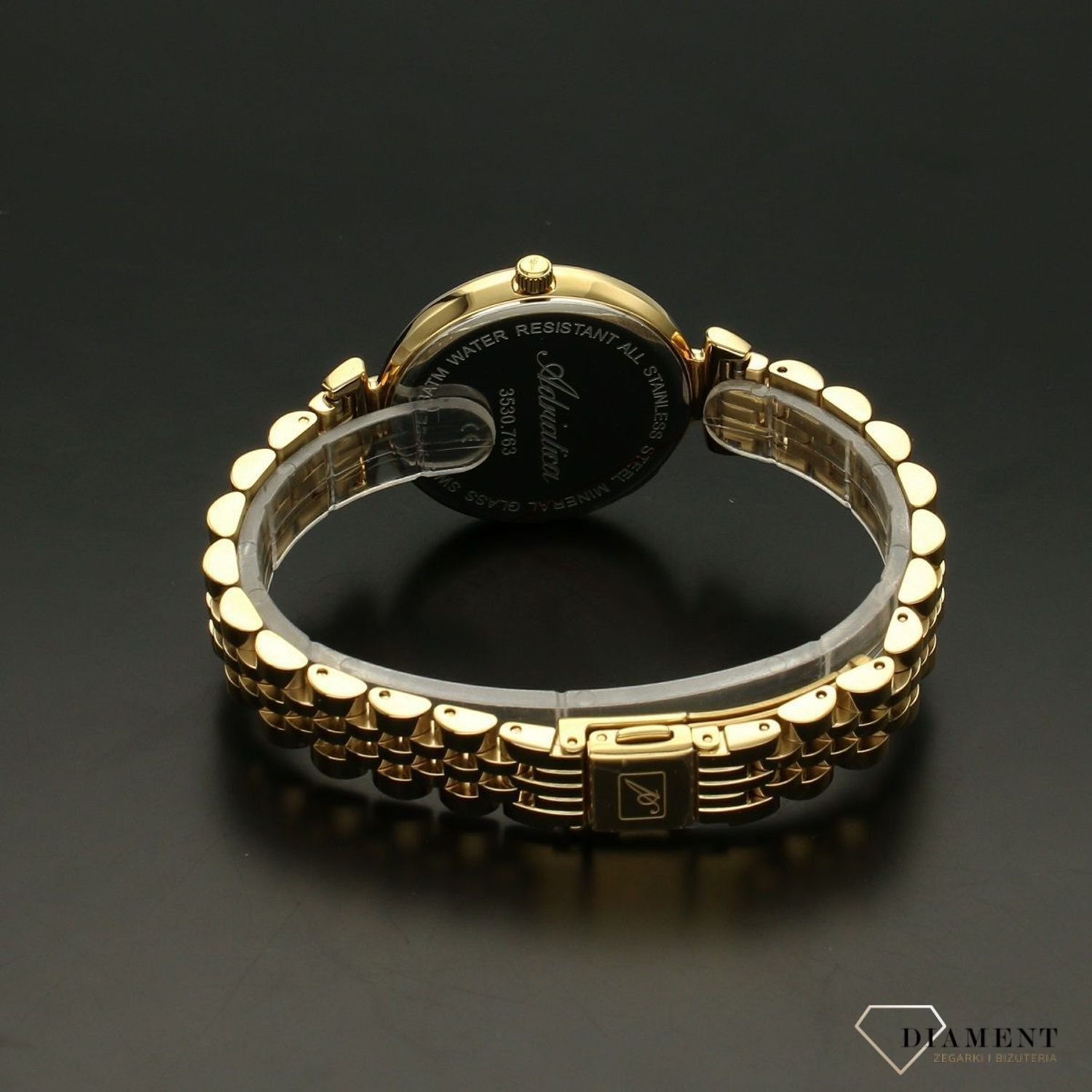 Zegarek damski Adriatica Złota tarcz z cyrkoniami.jpg