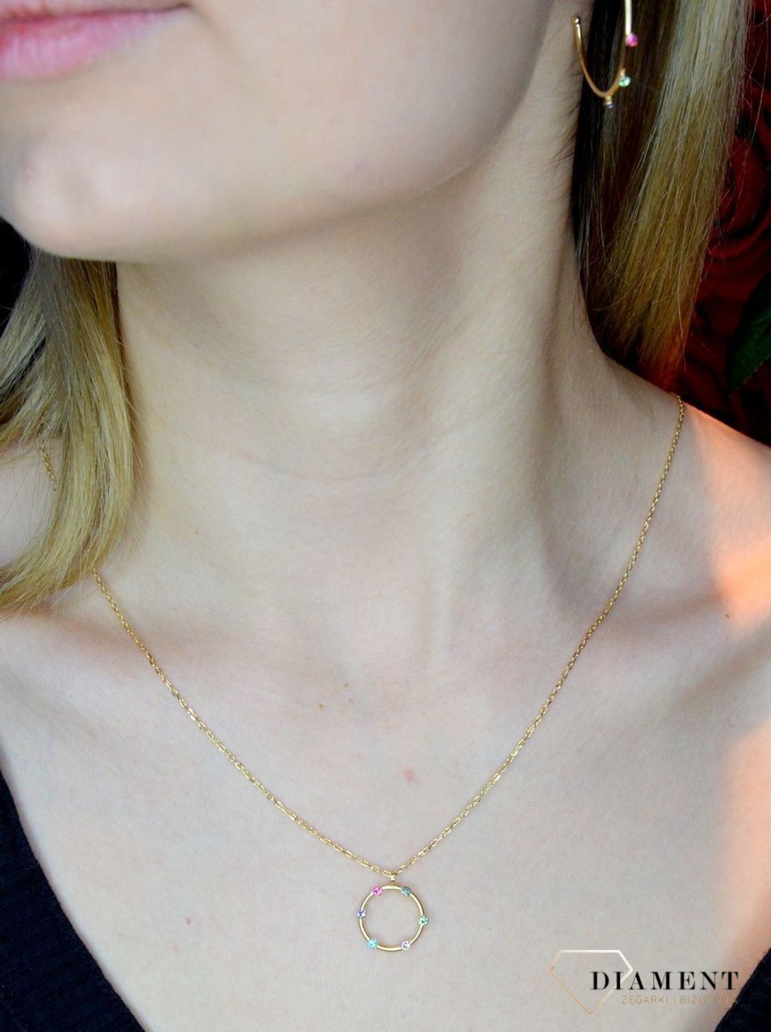 Kolczyki pozłacane Victoria Cruz “ Kolorowe koła ” 925 A3558-MDT Wyjątkowa biżuteria z Victoria Cruz wykonana z najwyższej próby.JPG