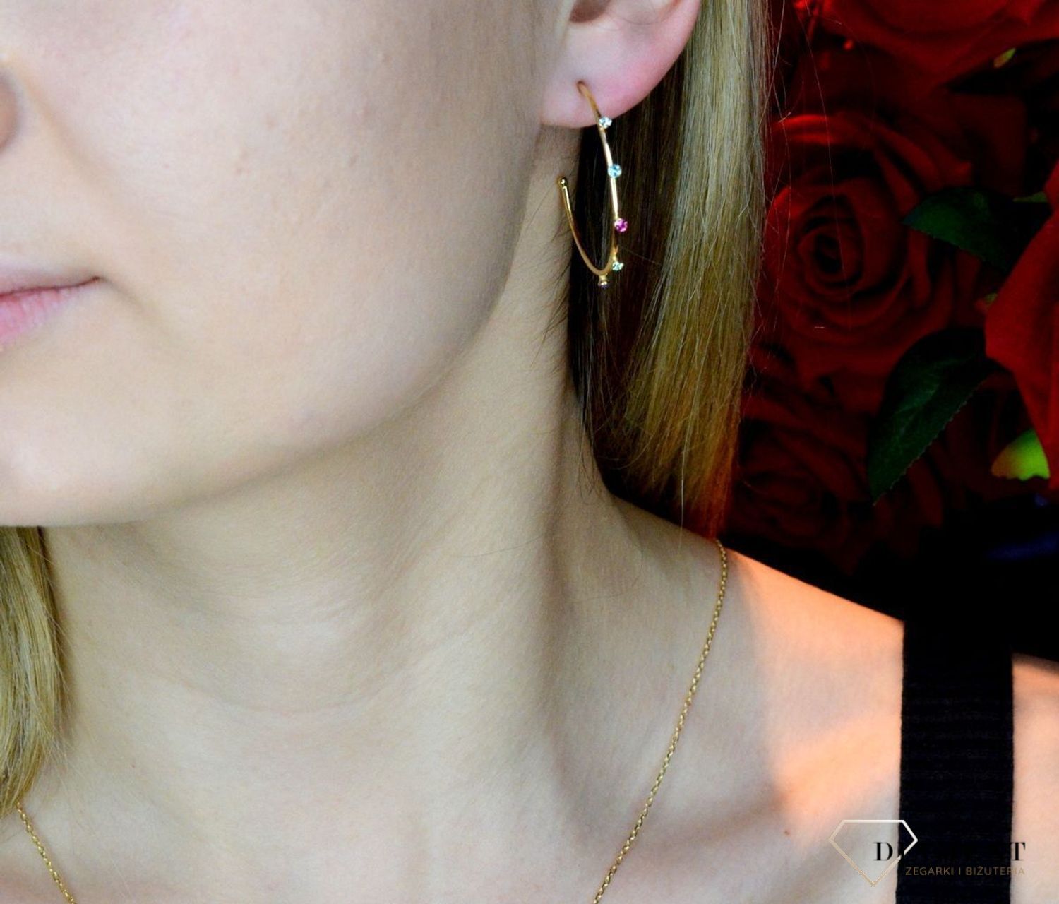 Kolczyki pozłacane Victoria Cruz “ Kolorowe koła ” 925 A3558-MDT Wyjątkowa biżuteria z Victoria Cruz wykonana z najwyższej próby.JPG