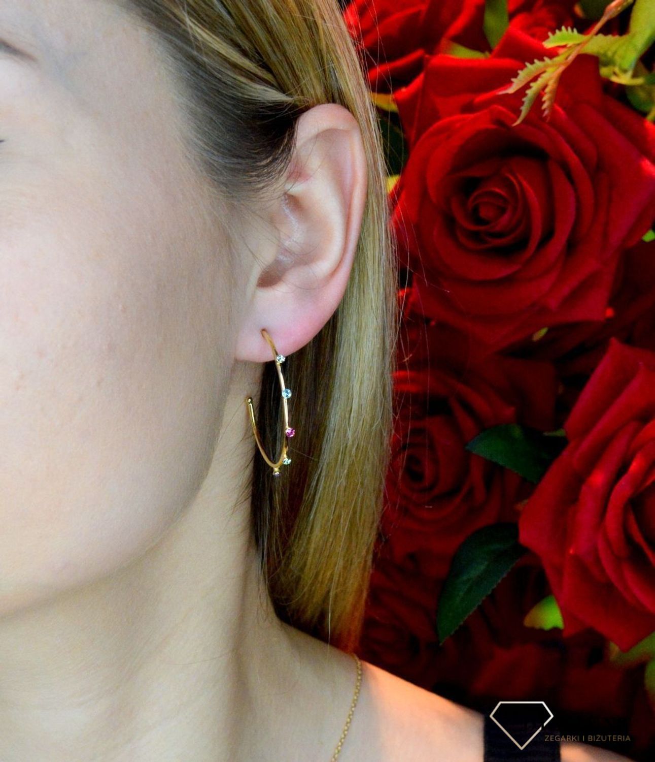 Kolczyki pozłacane Victoria Cruz “ Kolorowe koła ” 925 A3558-MDT Wyjątkowa biżuteria z Victoria Cruz wykonana z najwyższej próby.JPG