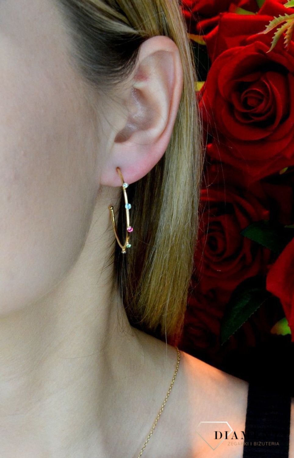 Kolczyki pozłacane Victoria Cruz “ Kolorowe koła ” 925 A3558-MDT Wyjątkowa biżuteria z Victoria Cruz wykonana z najwyższej próby.JPG