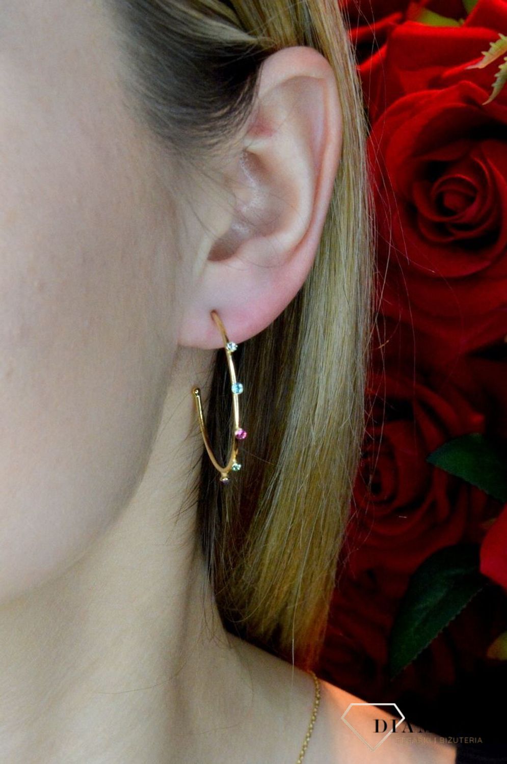 Kolczyki pozłacane Victoria Cruz “ Kolorowe koła ” 925 A3558-MDT Wyjątkowa biżuteria z Victoria Cruz wykonana z najwyższej próby.JPG