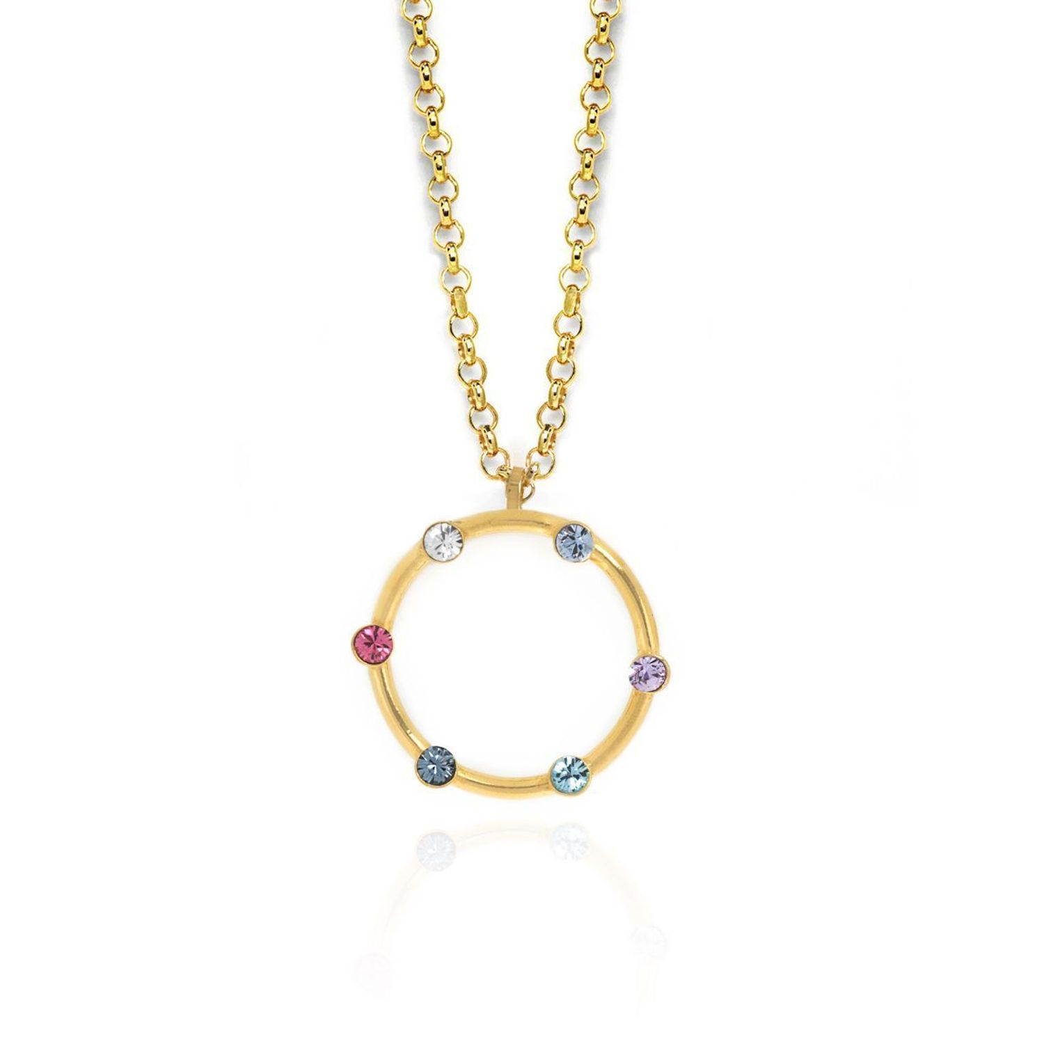 Naszyjnik pozłacany Victoria Cruz “ Kolorowa aureola ” 925 A3559-MDG Wyjątkowa biżuteria z Victoria Cruz wykonana z najwyższej p.JPG