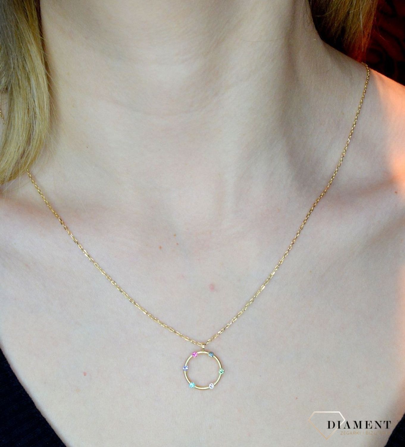 Naszyjnik pozłacany Victoria Cruz “ Kolorowa aureola ” 925 A3559-MDG Wyjątkowa biżuteria z Victoria Cruz wykonana z najwyższej p.JPG