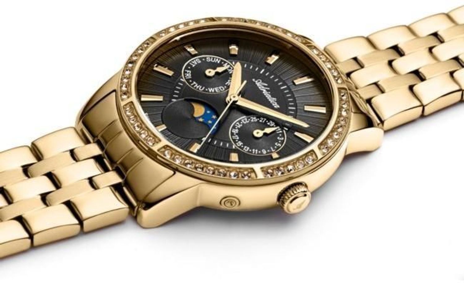 Zegarek Adriatica Classic Sapphire Moonphase A3601.1116QFZ – damski zegarek złoty z fazami księżyca (2).jpg