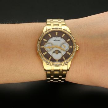 Zegarek damski na bransolecie Adriatica A3601.111UQFZ. Zegarek damski na złotej bransolecie. Zegarek z fazami księżyca. Zegarek  (1).jpg