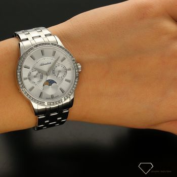 Zegarek damski Adriatica 'fazy księżyca'  A3601.5113QFZ ✅ Zegarek damski w stalowej okrągłej kopercie ozdobionej błyszczącą cyrkonia (1).jpg