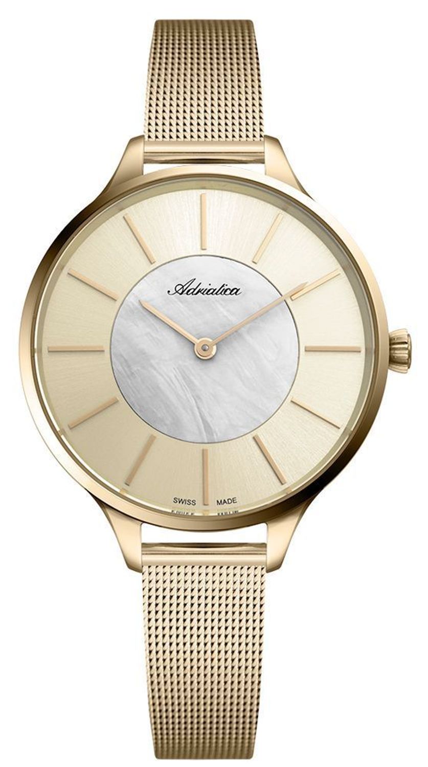 Zegarek damski złoty Adriatica A3633.111SQ na bransolecie..jpg