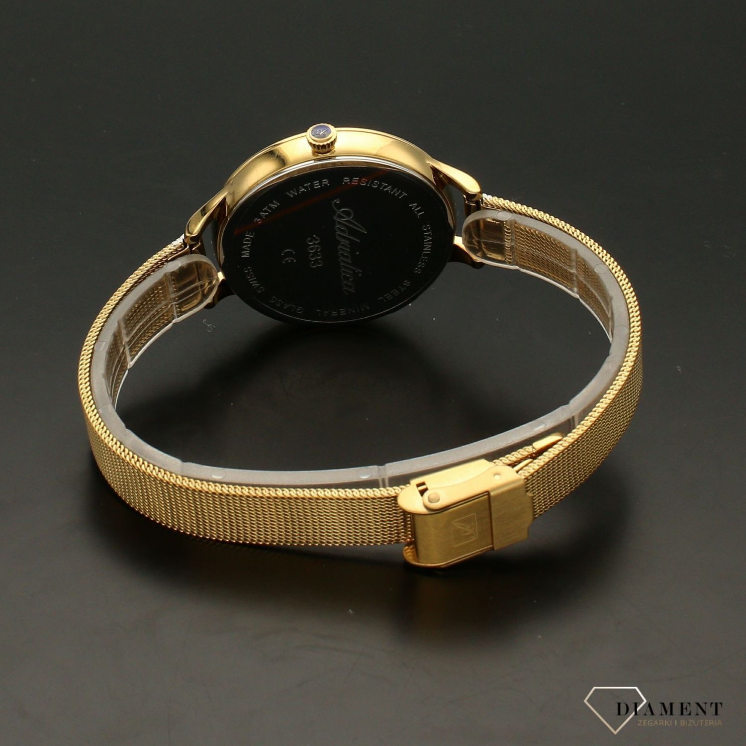 Zegarek damski złoty Adriatica A3633.111SQ na bransolecie..jpg