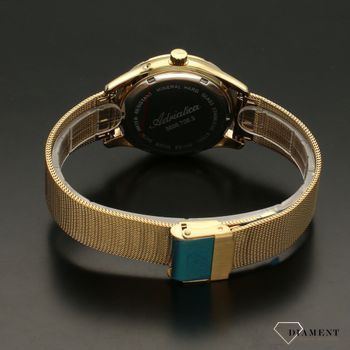 Zegarek damski wyposażony jest w kwarcowy mechanizm, zasilany za pomocą baterii. Zegarek damski w kolorze złota. Wyraźna i czytelna tarcza. Zapraszamy!  (4).jpg