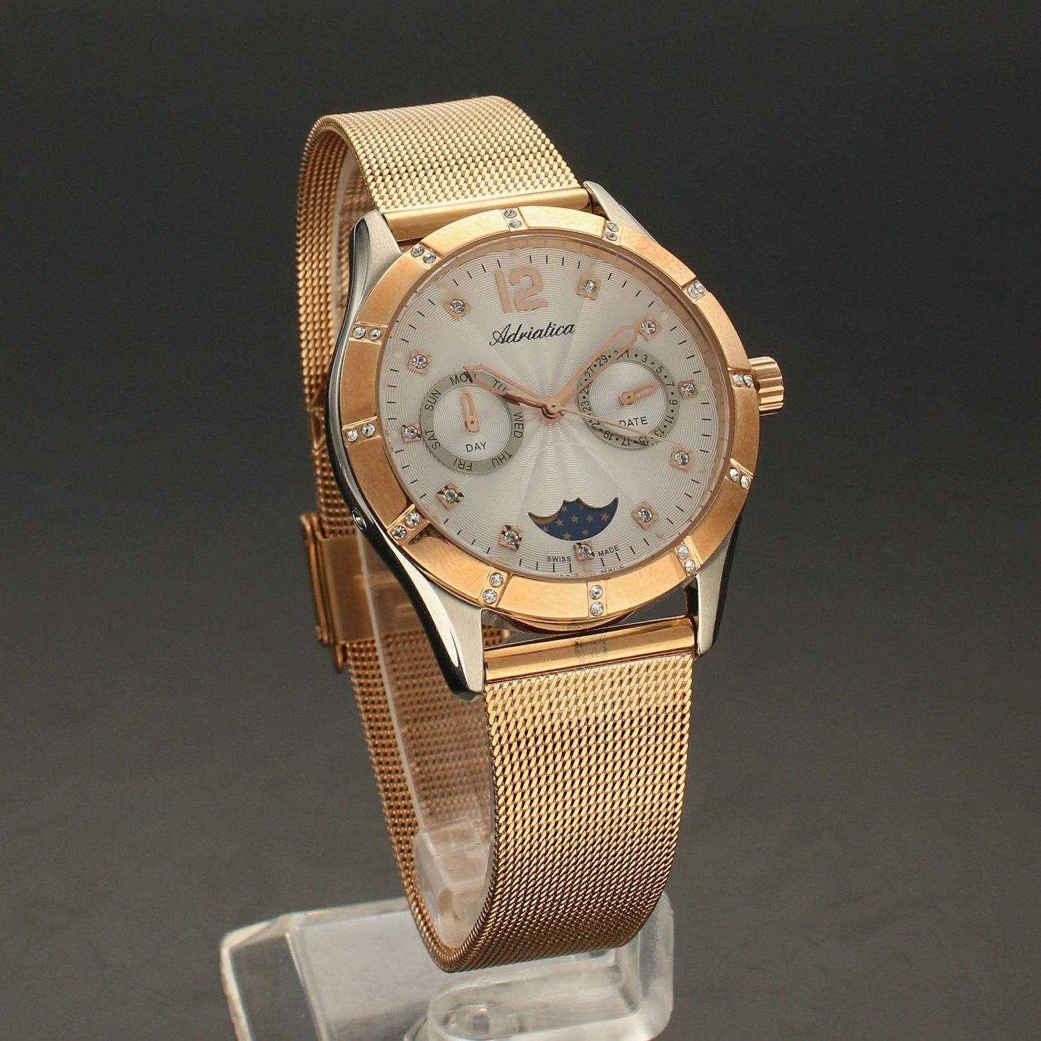 Zegarek damski z fazą księżyca i dodatkowym paskiem Adriatica A3698.R173QFZ.jpg