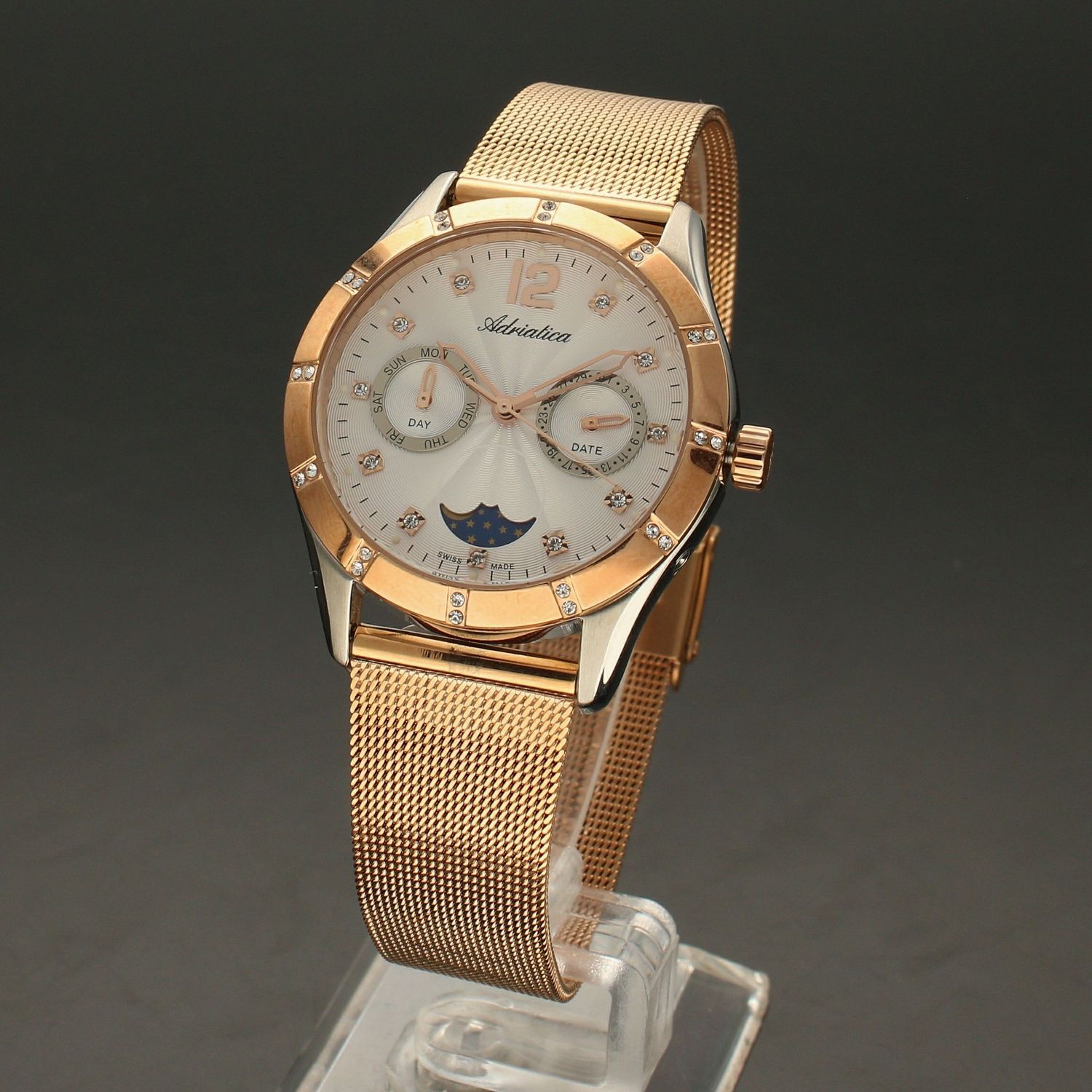 Zegarek damski z fazą księżyca i dodatkowym paskiem Adriatica A3698.R173QFZ.jpg