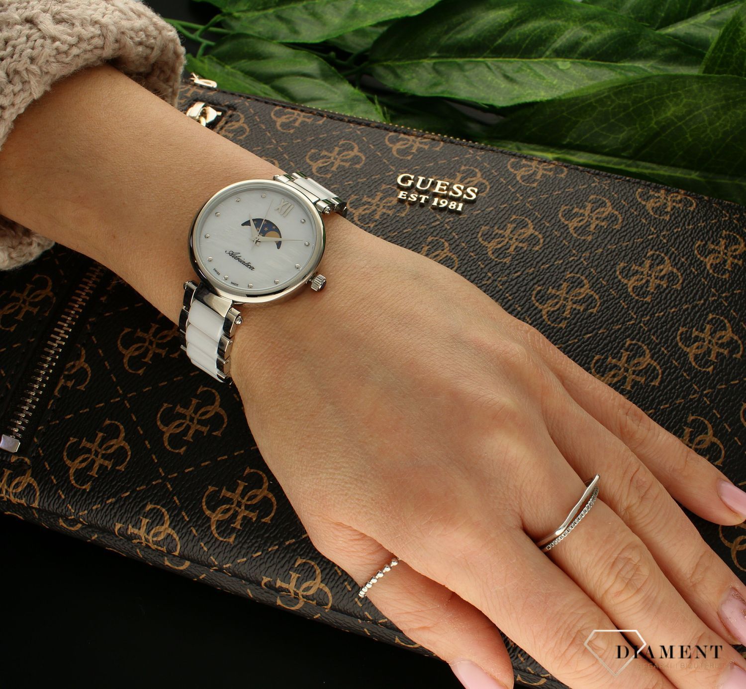 Zegarek damski na bransolecie Adriatica A3705.C18FQM Fazy Księżyca. Zegarek damski na bransolecie. Zegarek damski Adriatica. Zegarek damski Adriatica z fazami księżyca. Zegarek z masą perłową. Zegarek damski idealny na prezent..jpg