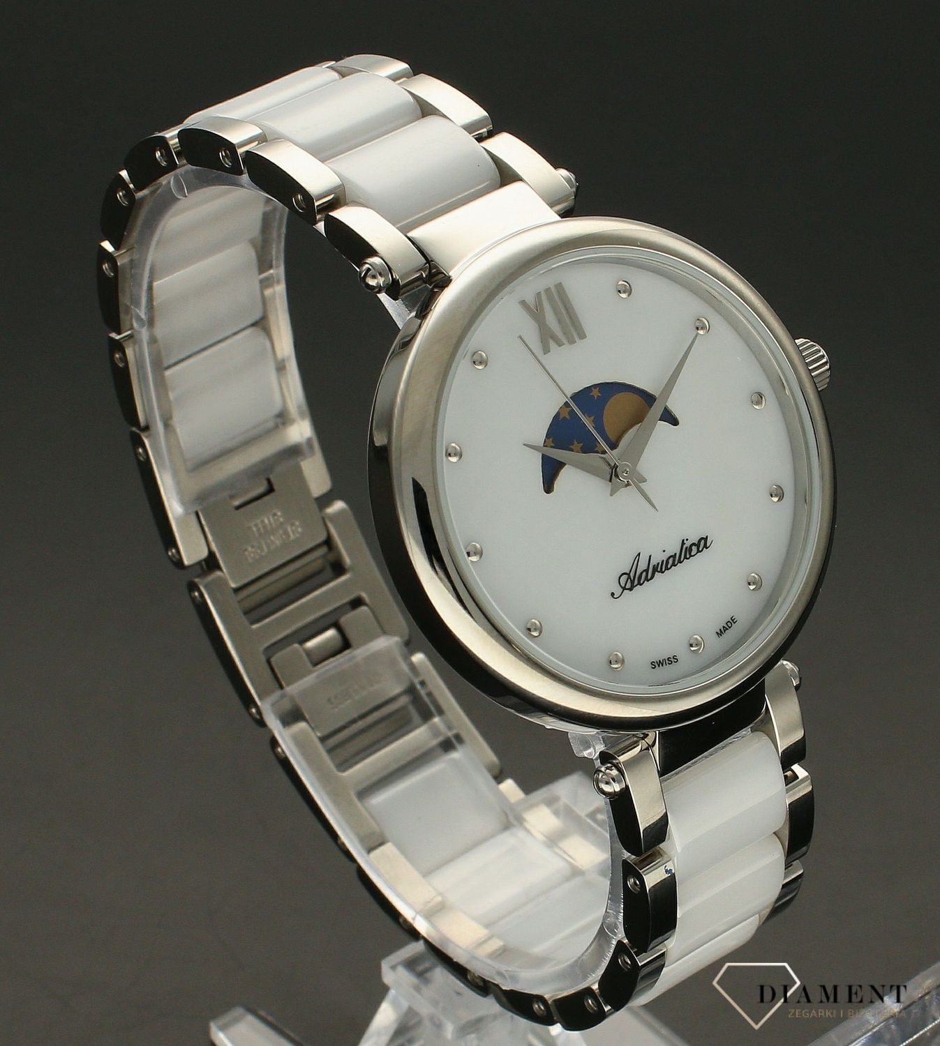 Zegarek damski na bransolecie Adriatica A3705.C18FQM Fazy Księżyca. Zegarek damski na bransolecie. Zegarek damski Adriatica. Zegarek damski Adriatica z fazami księżyca. Zegarek z masą perłową. Zegarek damski idealny na prezent..jpg