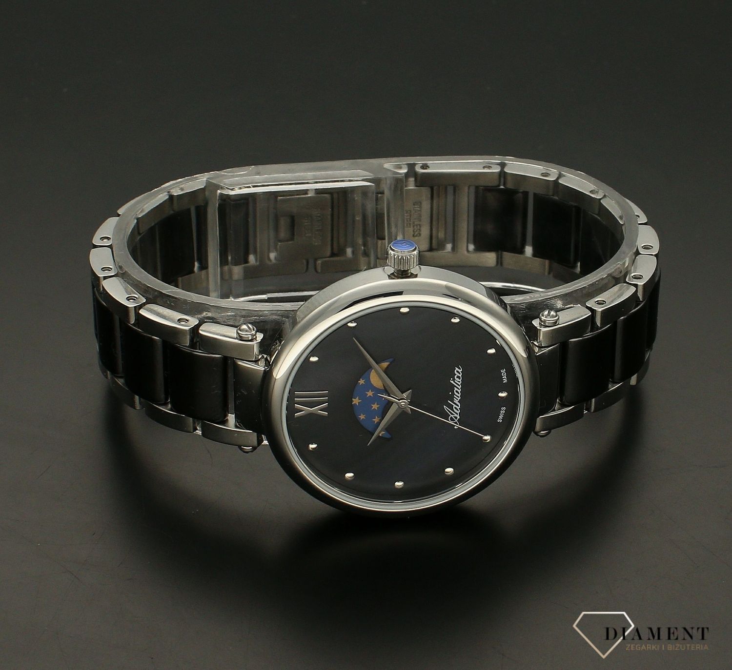 Zegarek damski na bransolecie Adriatica A3705.E18MQM Fazy Księżyca.webp