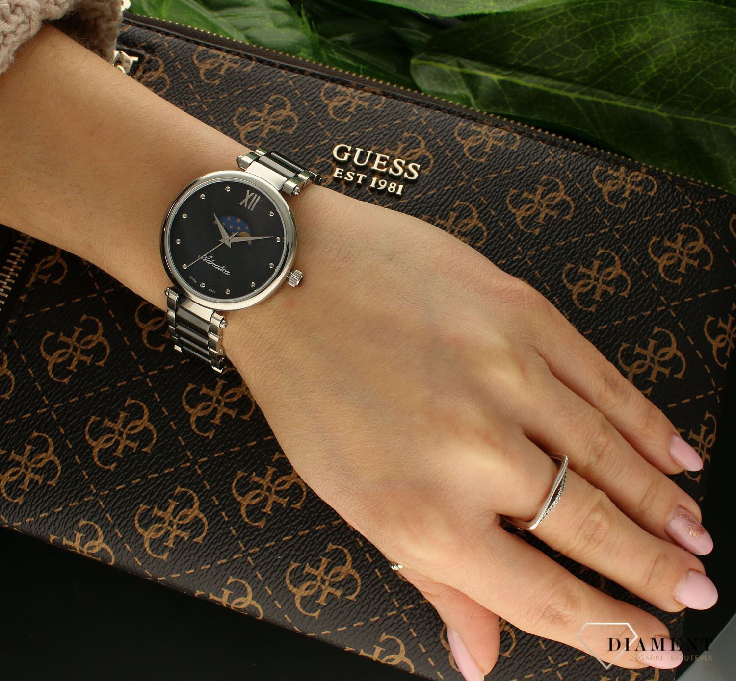 Zegarek damski na bransolecie Adriatica A3705.E18MQM Fazy Księżyca.webp