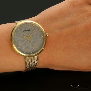 Zegarek damski złoty z szarą tarczą  na bransolecie Adriatica A3716 (5).jpg