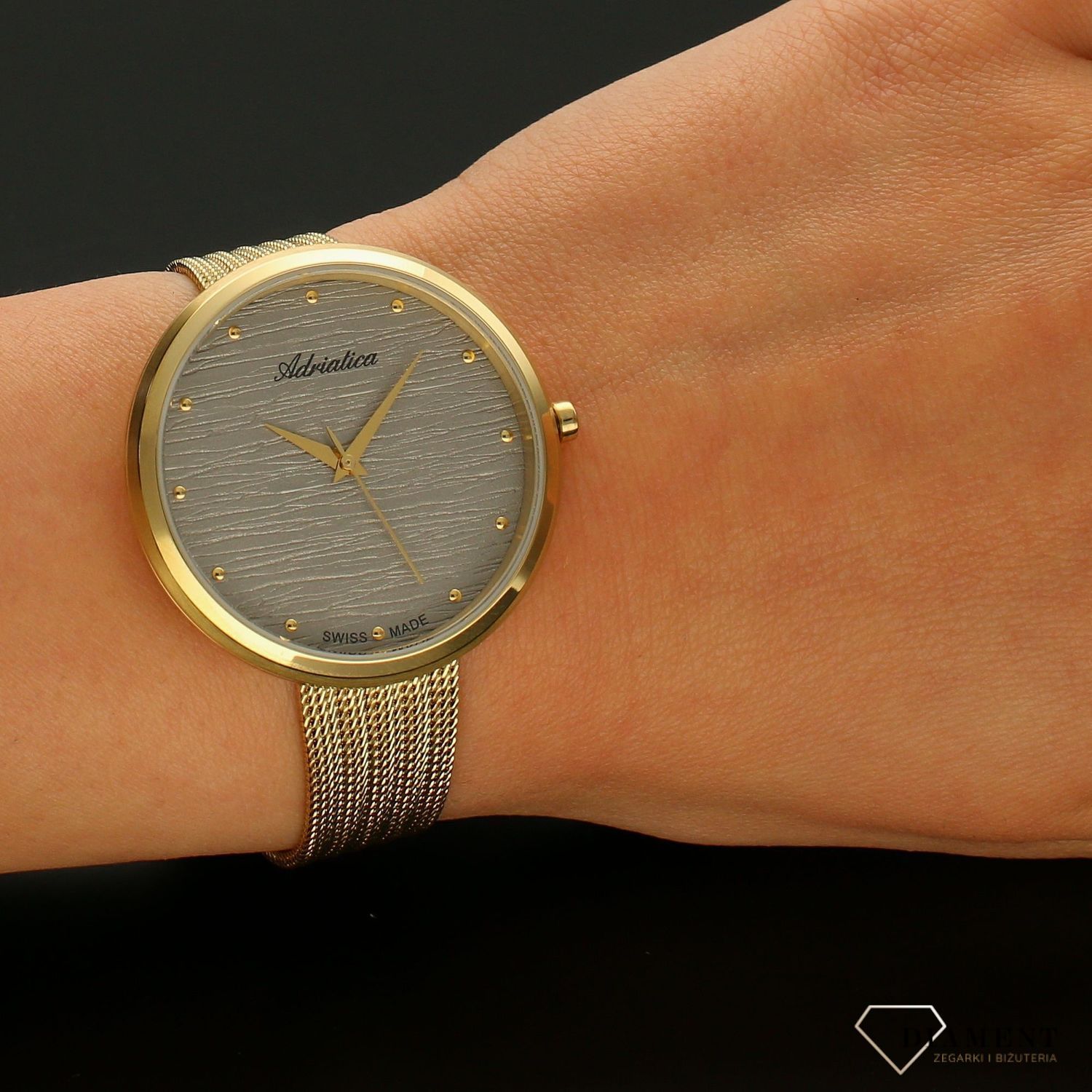 Zegarek damski złoty na bransolecie Adriatica A3716.1147Q.jpg