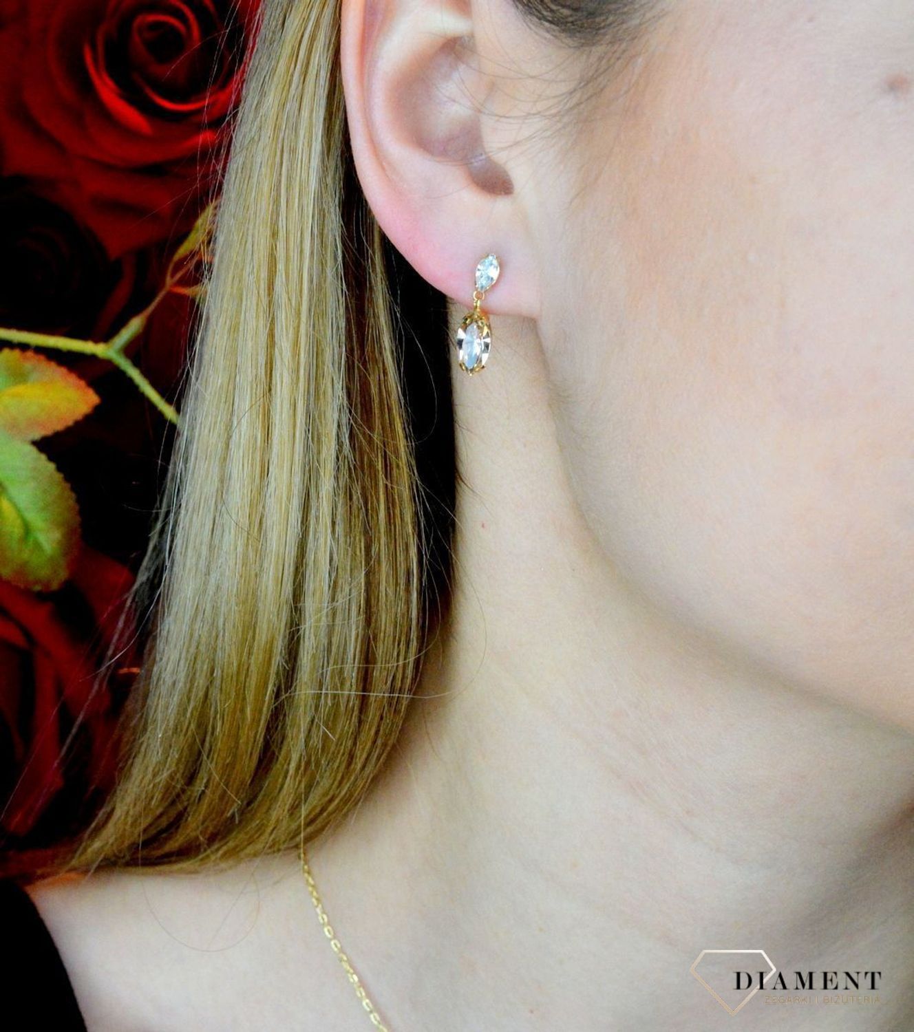 Kolczyki pozłacane Victoria Cruz “ Wiszące kryształki ” 925 A3729-02DT Wyjątkowa biżuteria z Victoria Cruz wykonana z najwyższej.JPG