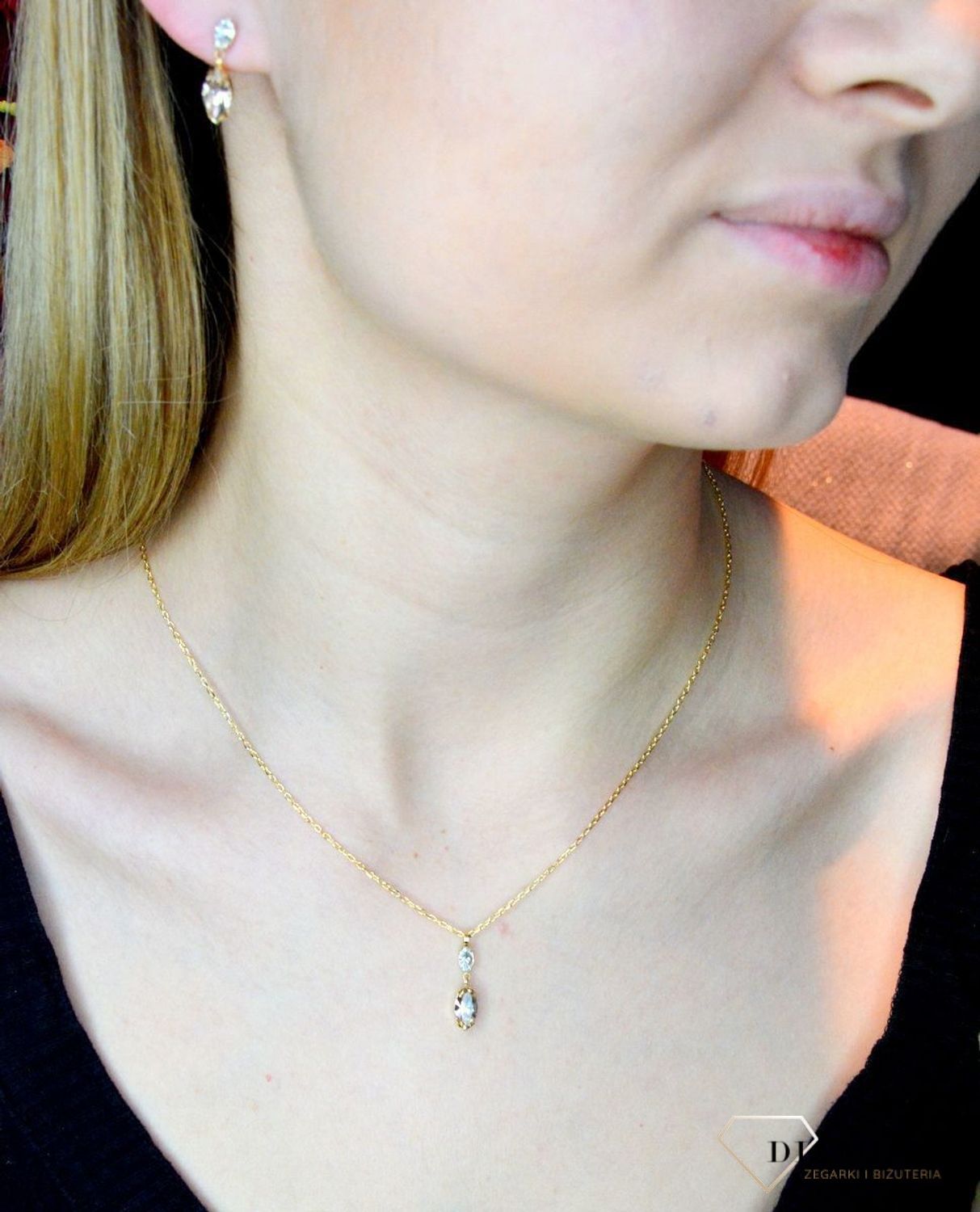 Naszyjnik pozłacany Victoria Cruz “ Spływające kryształy ” 925 A3733-02DG Wyjątkowa biżuteria z Victoria Cruz wykonana z najwyżs.JPG