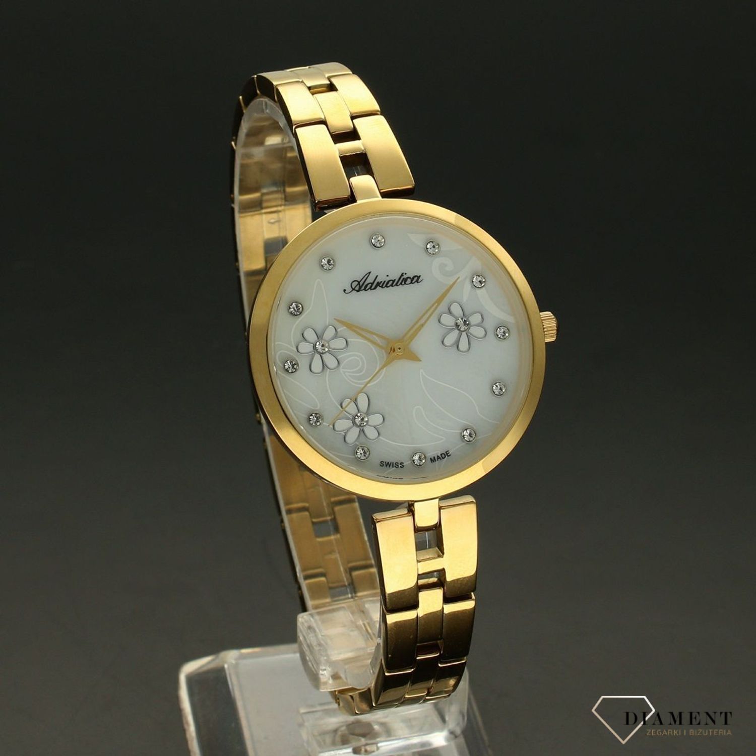 Zegarek damski Adriatica kwiatowa tarcza.jpg