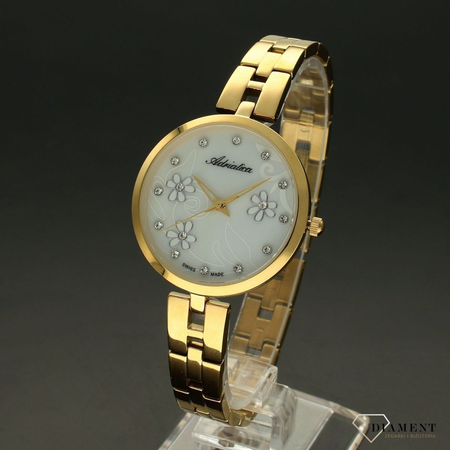 Zegarek damski Adriatica kwiatowa tarcza.jpg