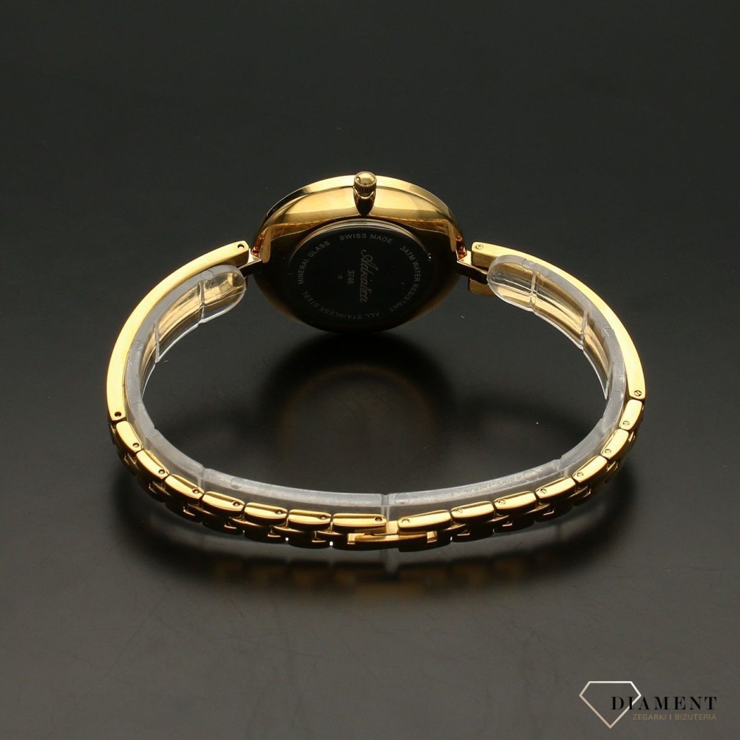 Zegarek damski Adriatica Złota bransoleta ozdobna tarcz.jpg