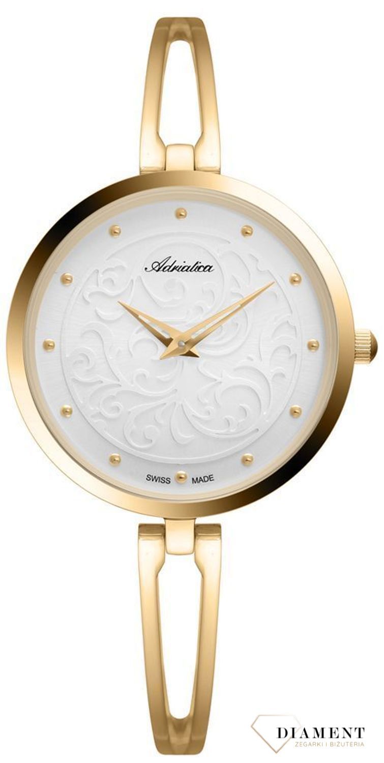 Zegarek damski Adriatica Złota bransoleta ozdobna tarcz.jpg