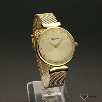 Zegarek damski Adriatica Fashion Złota tarcz A3748.1141Q. Zegarek damski o klasycznym wyglądzie w połączeniu z nutą nowoczesności (2).jpg