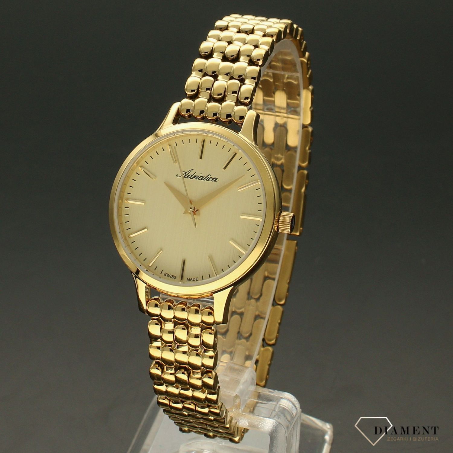 Zegarek damski złoty na bransolecie Adriatica A3750.1111Q.jpg