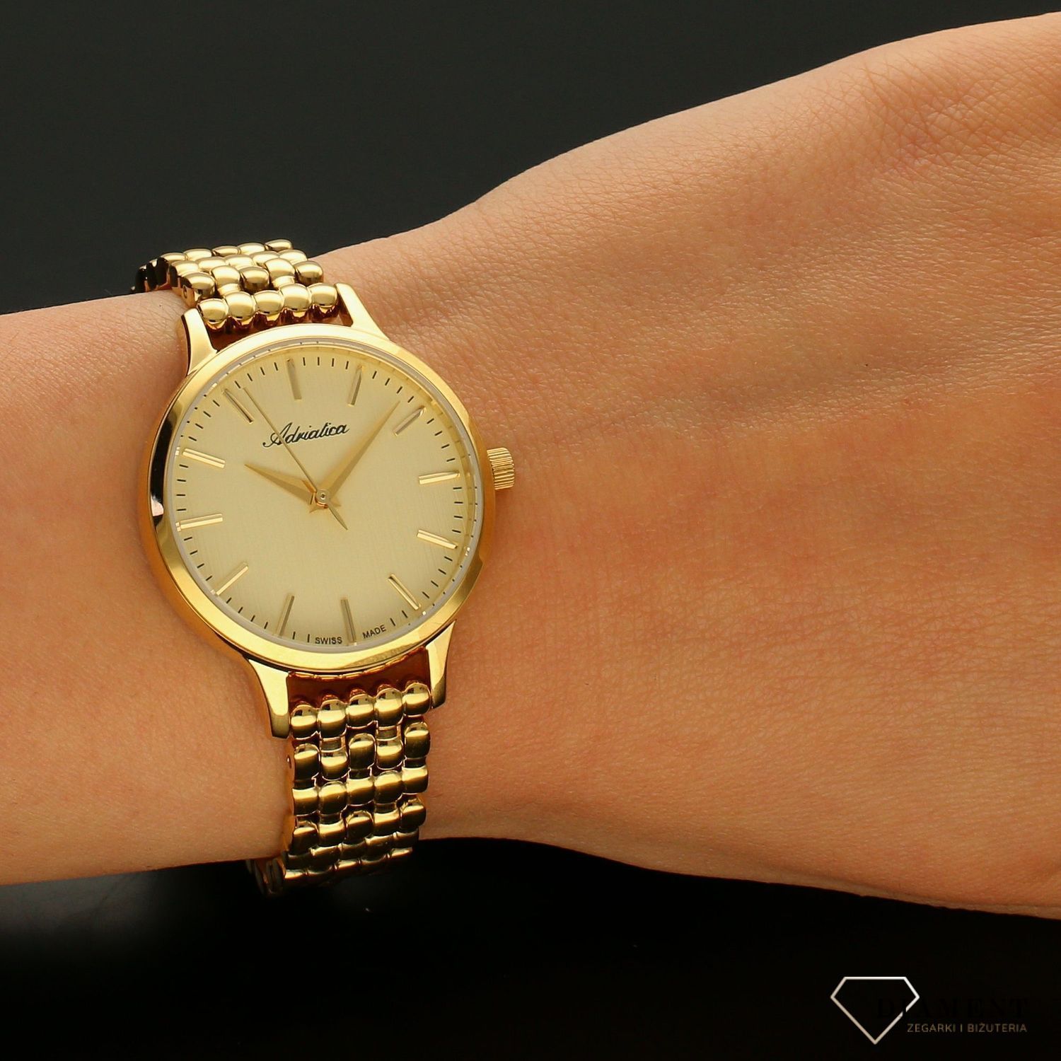 Zegarek damski złoty na bransolecie Adriatica A3750.1111Q.jpg