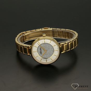 Zegarek damski złoty na bransolecie Adriatica A3752.1113Q z brokatowym efektem na tarczy.Zegarek szwajcarskiej marki Adriatica ✓  (3).jpg