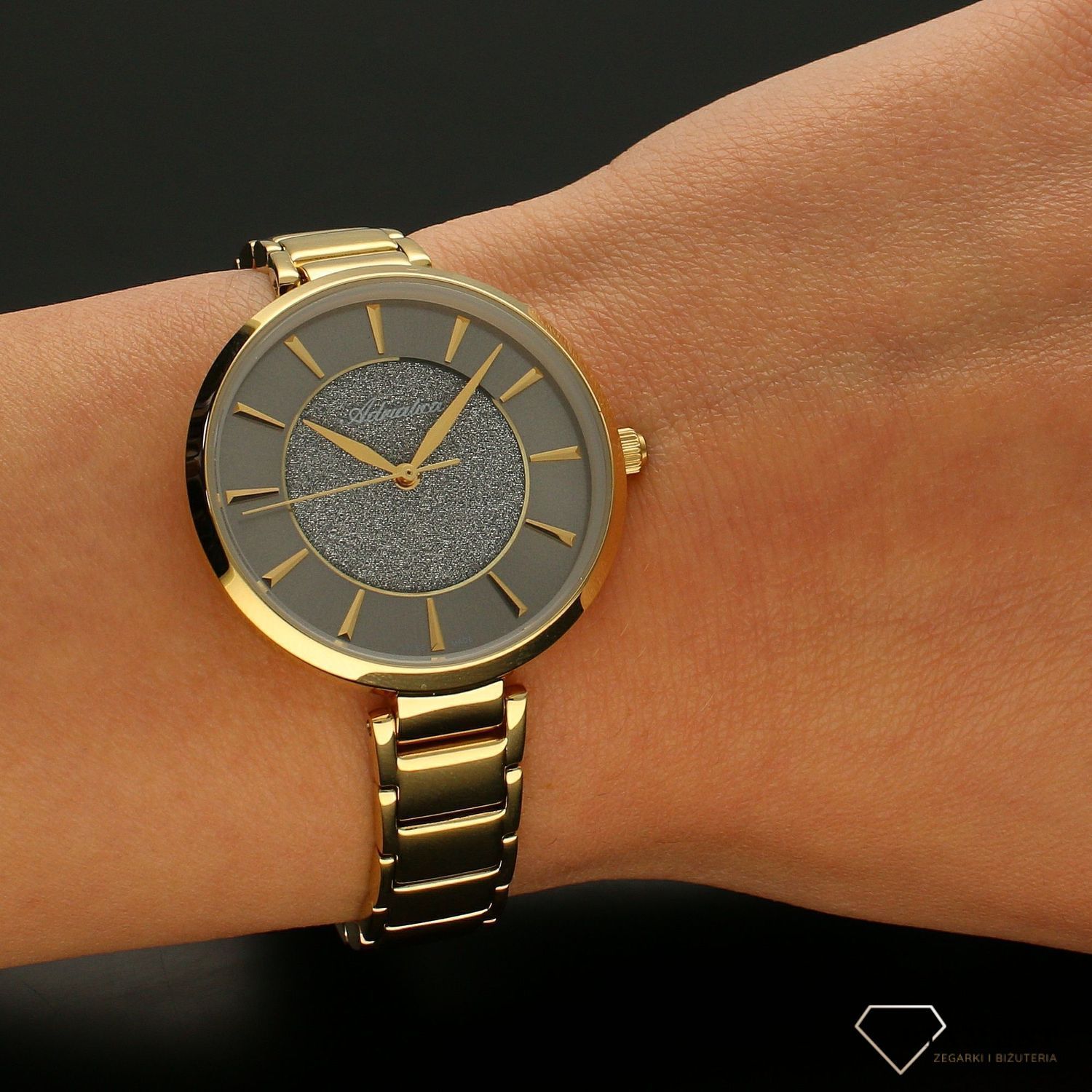 Zegarek damski złoty na bransolecie Adriatica A3752.1117Q.jpg