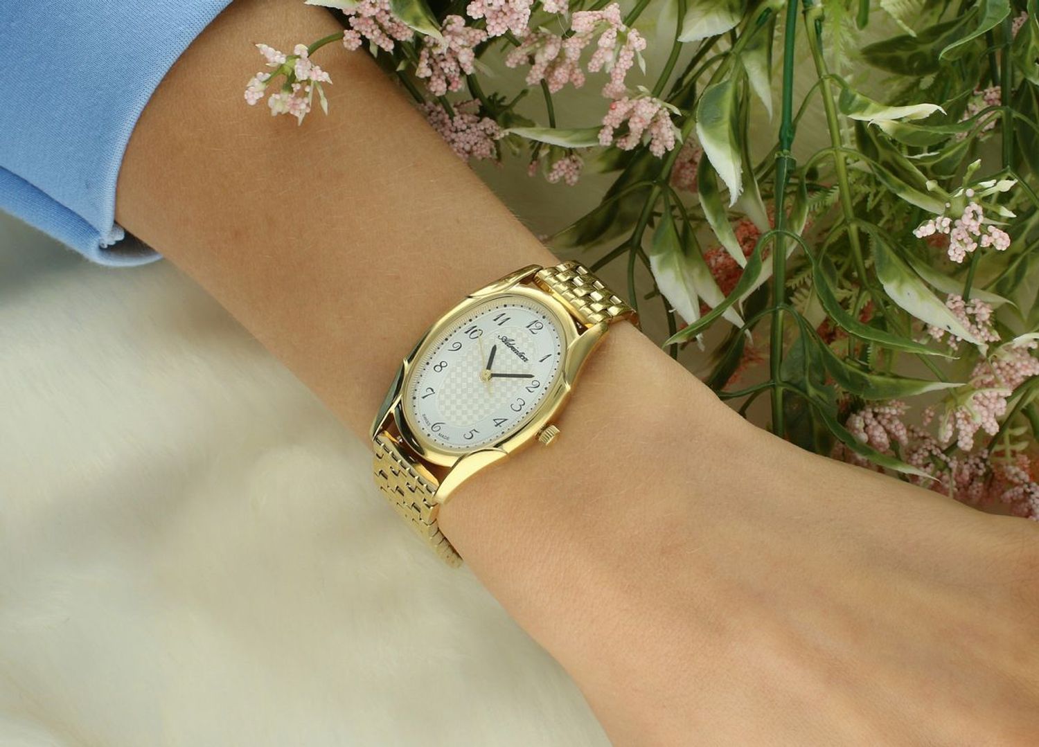 Zegarek Adriatica A3754.1123Q – Złoty Zegarek Damski Owalny Swiss Made Grawer Gratis.jpg