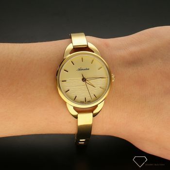 Zegarek damski na bransolecie w kolorze złotym ze złotą tarcza marki Adriatica A3765 (4).jpg