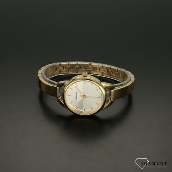 Zegarek damski na bransolecie w kolorze złotym ze srebrną tarcza marki Adriatica A3765.1113Q✓  (3).jpg