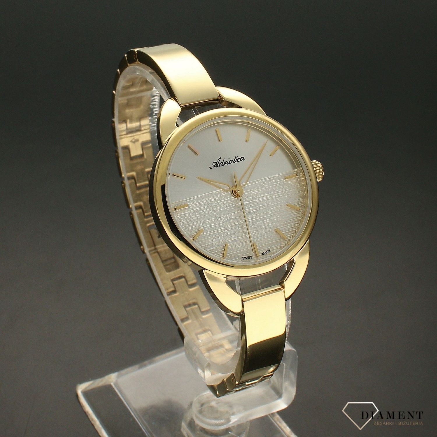Zegarek damski na bransolecie w kolorze złotym Adriatica A3765.1113Q.jpg