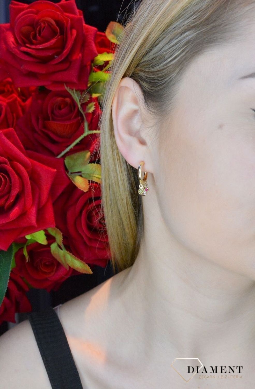 Kolczyki pozłacane Victoria Cruz “ Małe, wielobarwne koła ” 925 A3766-MDT  Wyjątkowa biżuteria z Victoria Cruz wykonana z najwyż.JPG