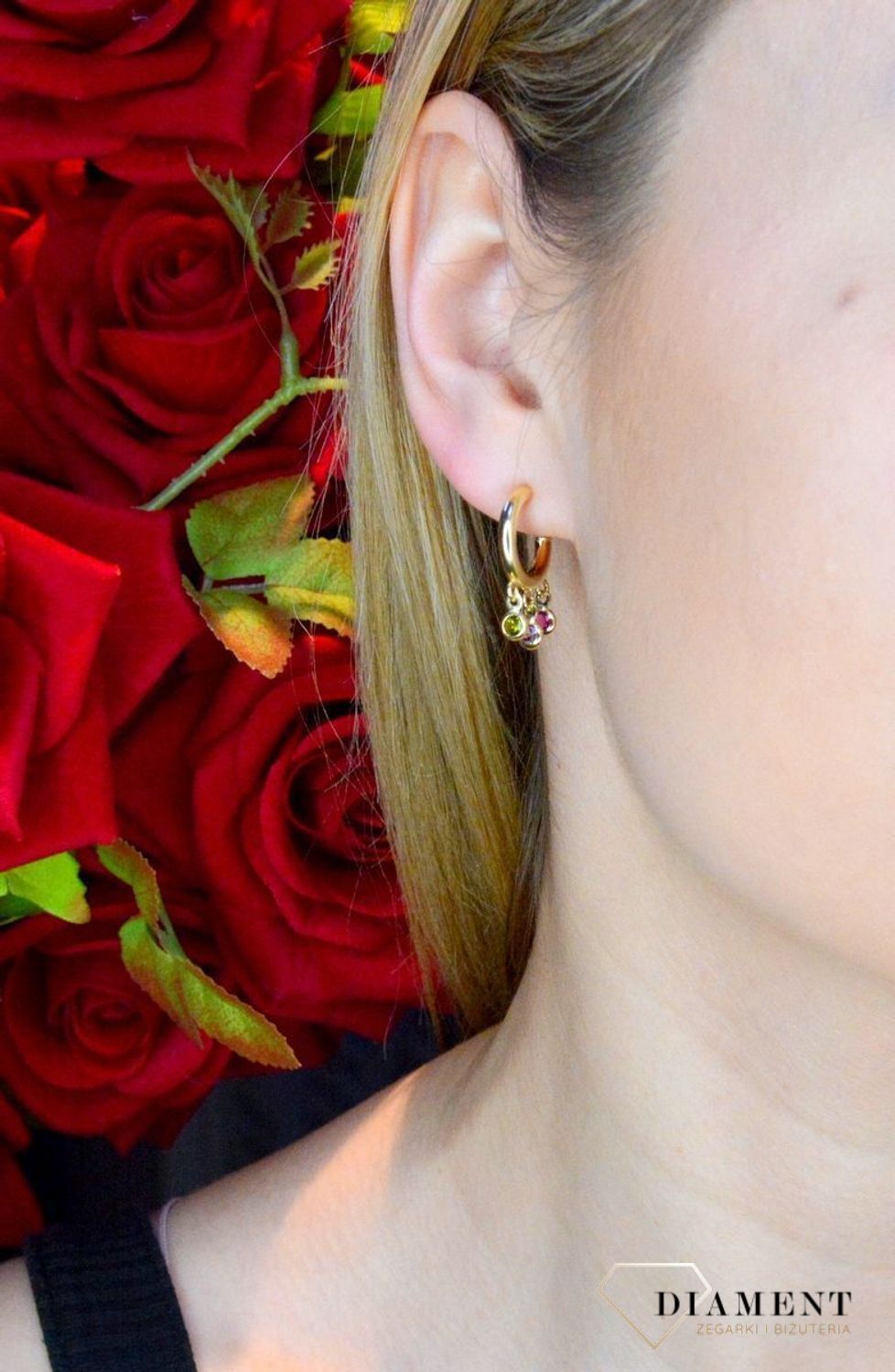 Kolczyki pozłacane Victoria Cruz “ Małe, wielobarwne koła ” 925 A3766-MDT  Wyjątkowa biżuteria z Victoria Cruz wykonana z najwyż.JPG