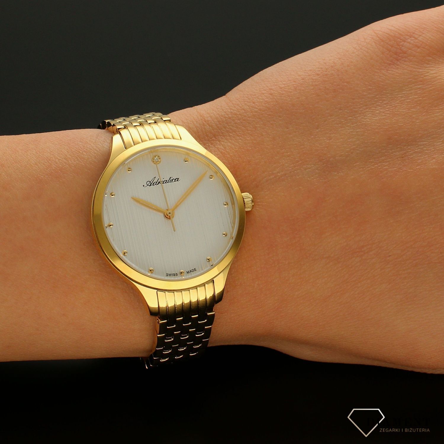 Zegarek damski złoty na bransolecie Adriatica A3768.1143Q.jpg