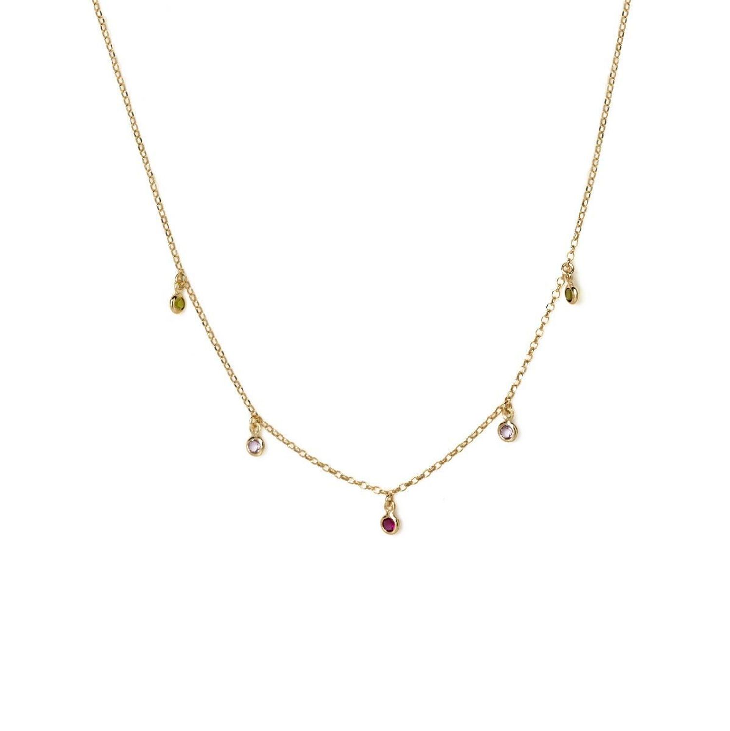 Naszyjnik pozłacany Victoria Cruz “ wielokolorowe oczka ” 925 A3770-MDG Wyjątkowa biżuteria z Victoria Cruz wykonana z najwyższe.JPG