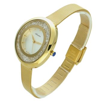 Elegancki zegarek damski Adriatica A3771.1143QZ z mechanizmem kwarcowym, stalową kopertą 316L pokrytą złotem, srebrną tarczą i cyrkoniami. Wodoszczelność 30 m.3.jpg