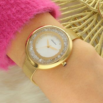 Elegancki zegarek damski Adriatica A3771.1143QZ z mechanizmem kwarcowym, stalową kopertą 316L pokrytą złotem, srebrną tarczą i cyrkoniami. Wodoszczelność 30 m.4.jpg