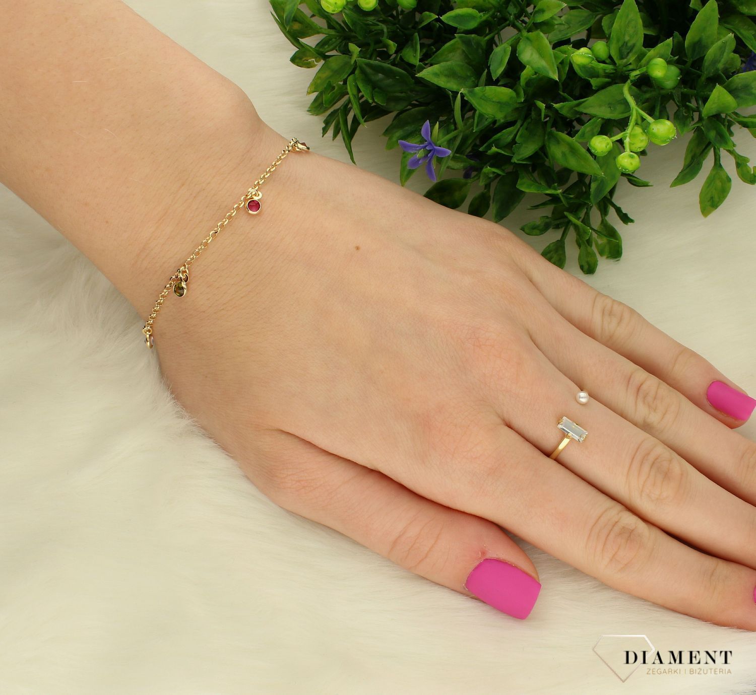 Bransoletka pozłacana Victoria Cruz “ Multikolorowe oczka ” 925 A3772-MDP Wyjątkowa biżuteria z Victoria Cruz wykonana z najwyżs.JPG