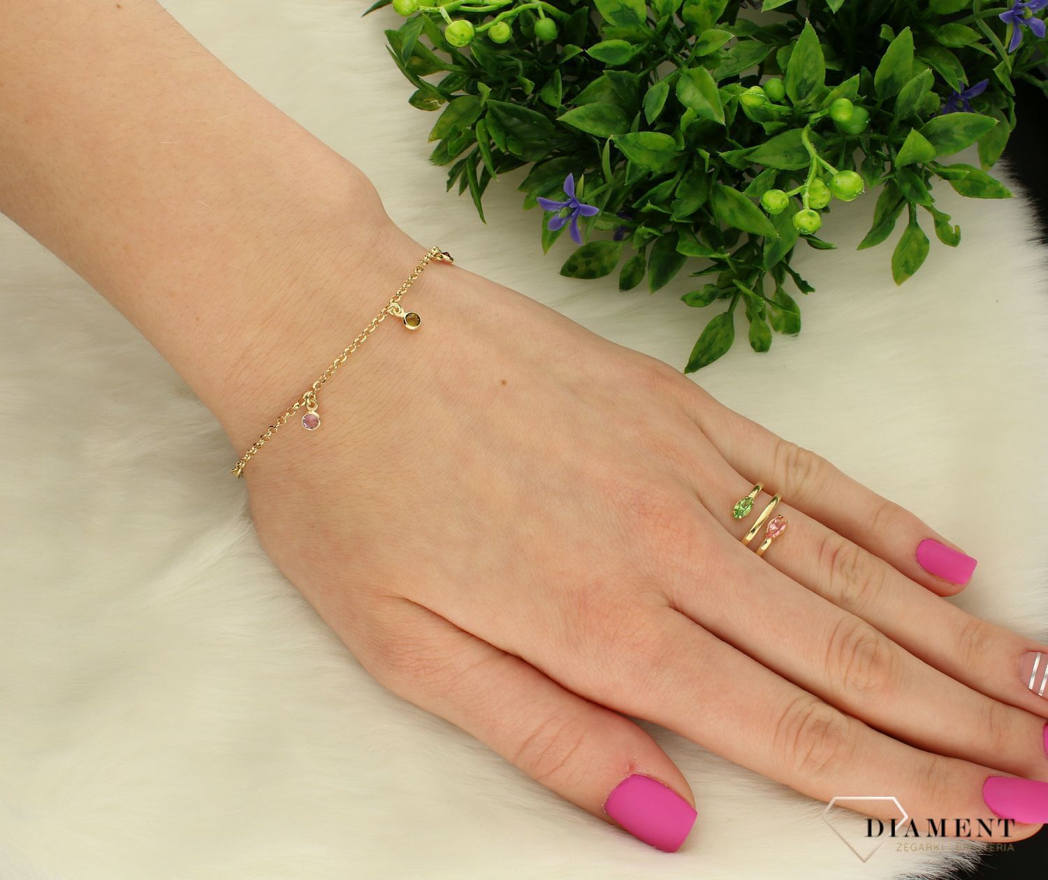 Bransoletka pozłacana Victoria Cruz “ Multikolorowe oczka ” 925 A3772-MDP Wyjątkowa biżuteria z Victoria Cruz wykonana z najwyżs.JPG