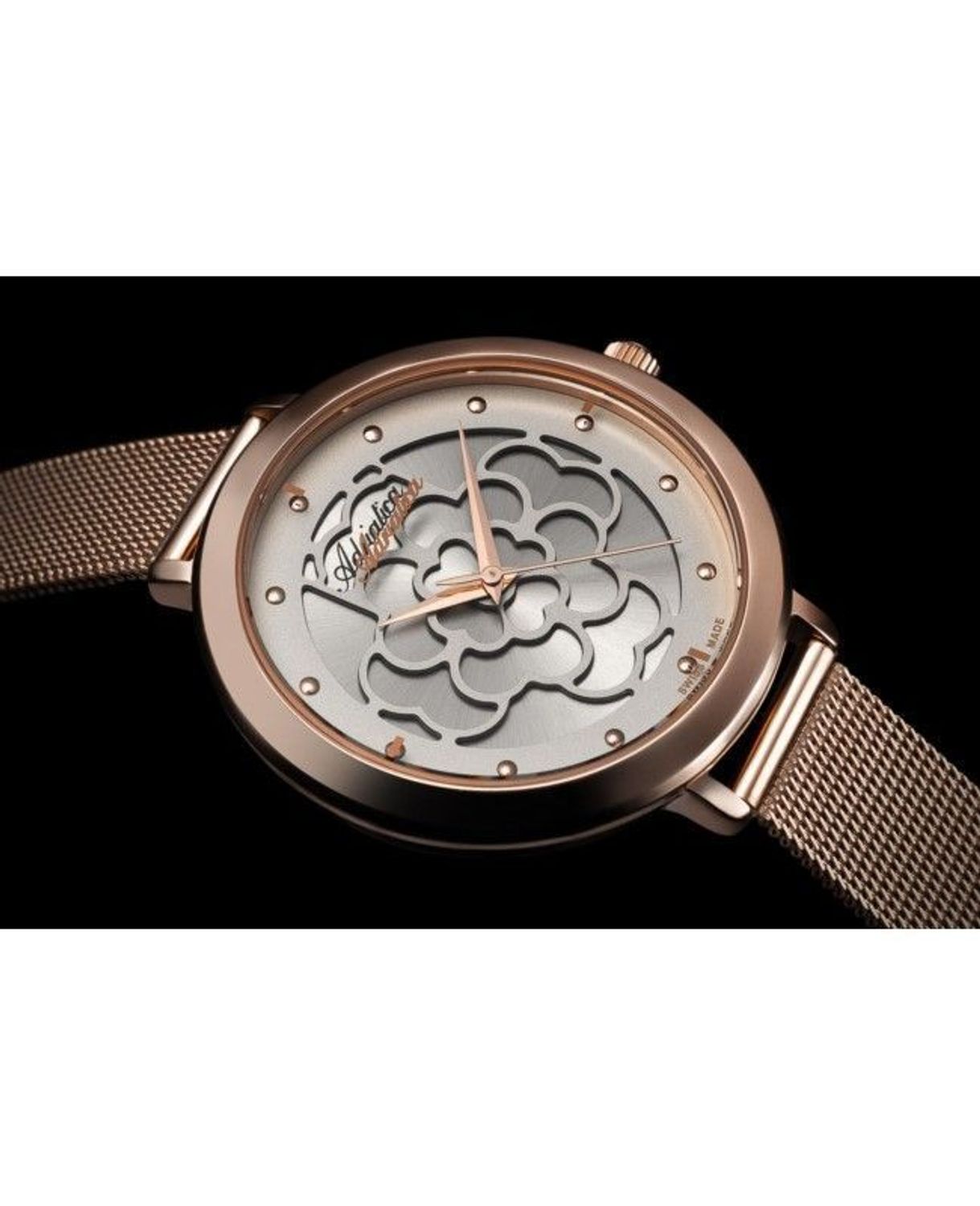 Zegarek damski Adriatica Classic Biżuteryjny z kwiatową tarczą A3787.9147Q. Zegarek damski Adriatica. Zegarek damski biżuteryjny Adriatica. Zegarek damski w kolorze różowego złota. Zegarek damski idealny na pre.jpg