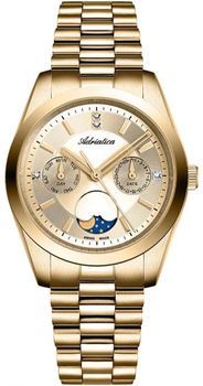 Zegarek damski Adriatica A3802.1111QF Moonphase – złoty z fazami księżyca i datownikiem.jpg