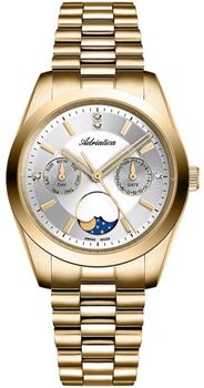 Zegarek damski Adriatica A3802.1113QF Moonphase – złoty, srebrna tarcza, fazy księżyca.jpg